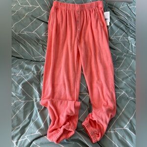Beyond Yoga x Donni Terry sweat pant joggers coral orange size L NWT